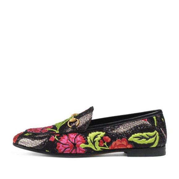 Gucci 'New Jordaan' Floral Brocade Horsebit Loafers (NEW IN BOX) - Multi-Color